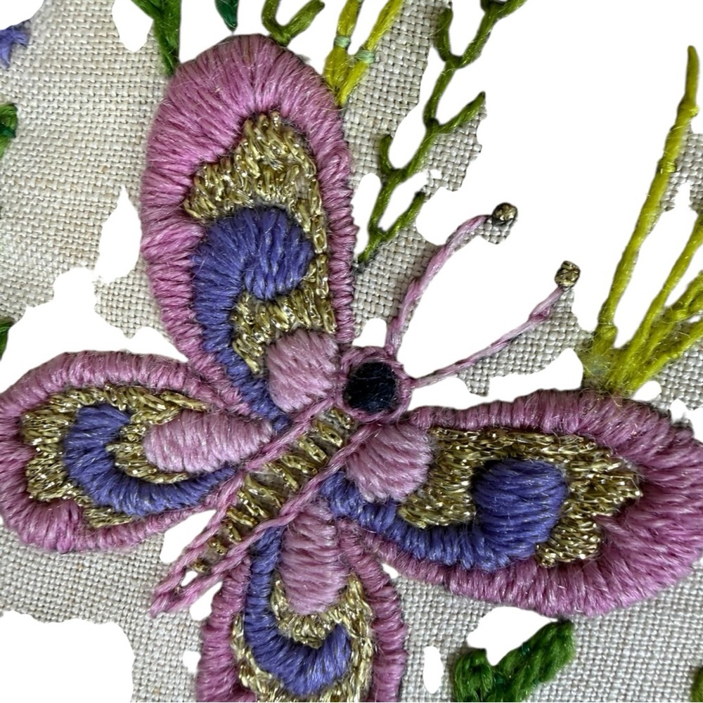Embroidered Butterfly Throw Pillow‎ - Picture 5 of 8